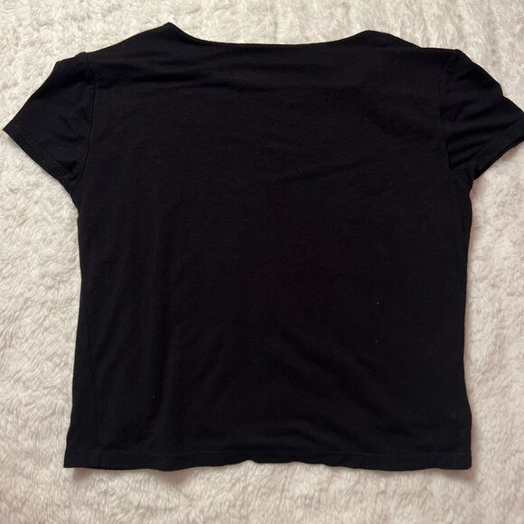 Originality Black Tshirt Crop Top - Picture 2 of 3